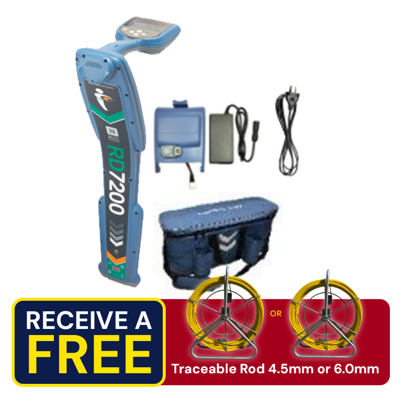 RadioDetection RD7200 Locator with Battery, Mains, Charger and Bag